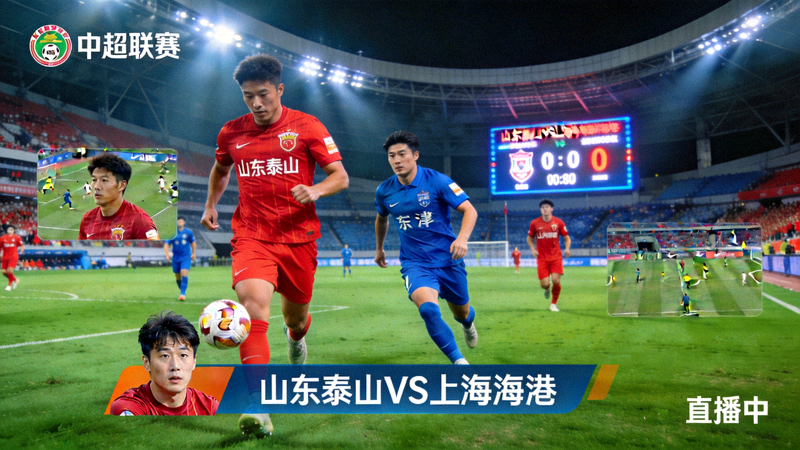 中超联赛山东泰山对阵上海海港比赛直播画面